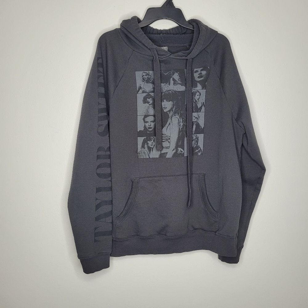 Taylor Swift OFFICIAL Eras Tour Black Hoodie graphic front text on back medium